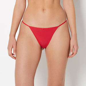 Women's Solid Color Low-Rise <b>Thong</b> Panties 100% Cotton <b>Seamless</b> Eco-Friendly Sexy Everyday Underwear - Product Image 1