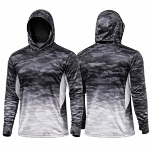 Camiseta de Pesca Personalizada, Transpirable, 100% Poliéster, con Estampado por Transferencia de Calor, Unisex, Manga Larga, Secado Rápido, UPF 50+, Proveedor al por Mayor OEM ODM - Product Image 1