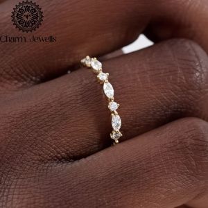 Charm_Jewells IGI Certified 3 GM <b>Silver</b> Cushion Cut Moissanite Eternity <b>Band</b> <b>Ring</b> Prong Setting Women's Classic Engagement <b>Ring</b> - Product Image 6