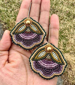 Pendientes de aro personalizados con bordado Pinteresty y cuentas de semillas para bodas, fiestas, festivales, estilo étnico, accesorios de joyería de moda - Product Image 4