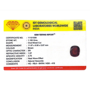 Exquisite 5.8 Carat Oval Cut Hessonite Gomed Loose Gemstone for Fine Jewelry - Product Image 4