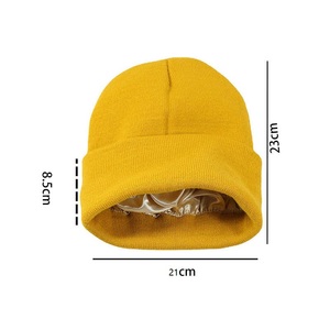 Bonnet en coton tricoté à la main, style japonais, bord roulé, pour hommes et femmes, bonnet pull-over, personnalisable, vente en gros - Product Image 2