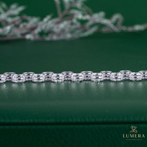 Bracelet tennis ovale en diamant de laboratoire blanc plaqué or 18 carats et rhodium, certifié IGI, bijoux de luxe pour mariage, fournisseur en gros - Product Image 4