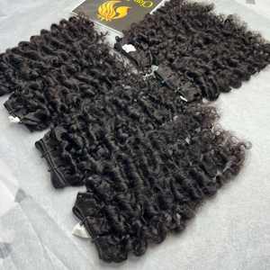 Extensions de cheveux naturels non traités prêts à être expédiés, mèches de cheveux bouclés birmans alignées sur les cuticules - Product Image 3