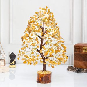 Árbol de Cristal de Aventurina Amarilla Natural Hecho a Mano con 300 Cuentas de Piedras Preciosas para Decoración del Hogar, Regalo, Venta al por Mayor - Product Image 1