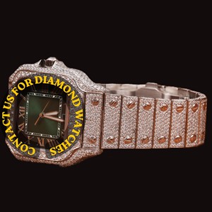 Montre de créateur unique avec cadran carré vert et chiffres romains, style hip-hop, entièrement sertie de diamants Moissanite, bijoux pour homme personnalisés de qualité supérieure - Product Image 5