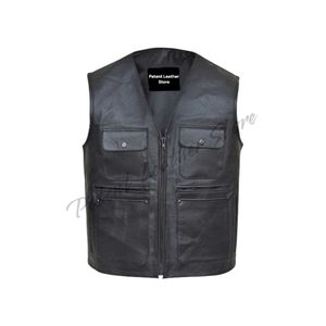 Wholesale Latest Style Genuine Leather Made Men <b>Vest</b> for Outdoor Wear OEM Custom Service Men Leather <b>Vests</b> in Bulk Quantity - Product Image 1
