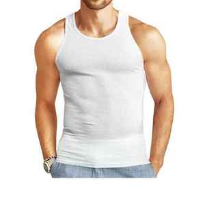 Camiseta sin mangas con logo personalizado para hombre, tela transpirable de algodón y poliéster, estilo casual, camiseta sin mangas de última moda para hombre - Product Image 3