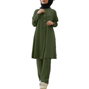 Conjunto deportivo de dos piezas de alta calidad OEM para mujer, ropa modesta, transpirable y de ajuste perfecto. - Product Image 1