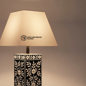 Lanterne de table sur mesure en os incrusté, motif floral traditionnel, base de lampe décorative sur mesure pour la maison, vente en gros - Product Image 2