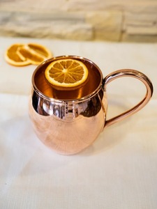 Tazas Portátiles de Cobre Puro GLOSSY TOUCH ART para Cócteles Moscow Mule, Café Helado y Agua - Utensilios de Bar y Cocina - Product Image 1