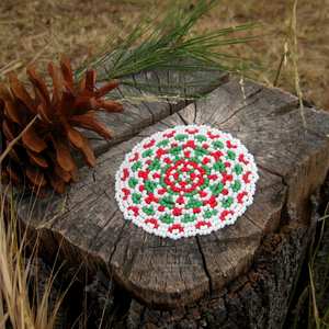 Handmade Bohemian Pearl Beaded Cup Coaster Eco-Friendly Reusable Polyester Cotton Round Coaster - Product Image 1