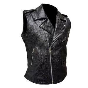 Chaleco de Cuero Clásico para Motociclistas, Sin Mangas, Estilo Club, Venta al Por Mayor - Product Image 6