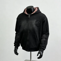 Sudadera con Capucha Personalizada de Invierno con Estampado Digital, Estilo Oversize, Reversible, con Diseño de Letras, 100% Algodón, Estilo Urbano para Hombre