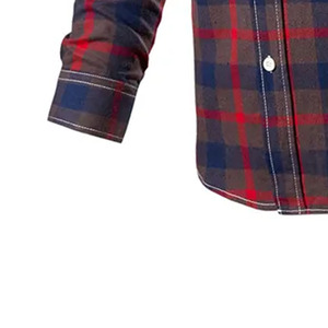 Mens Button Down Check Shirt Contemporary Plaid Business Casual Shirt Lightweight Cotton Factory Wholesale Export - Product Image 6
