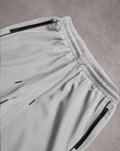 Men's Solid Color Sport <b>Shorts</b> with Drawstring Waist Zipper Pockets Quick Dry Fabric Mid Rise Fit <b>Polyester</b>/Cotton Breathable - Product Image 4