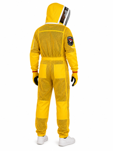 Custom Wholesale Yellow Mesh Unisex Safety Beekeeper Suit Breathable Polyester Work Coverall with Needle Detection Beekeeping - Product Image 4