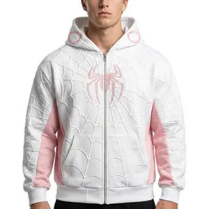 Sweat à capuche zippé en polaire Spider Gwen, motif Ghost Spider, streetwear Marvel, unisexe, veste d'hiver pour cosplay, cadeau pour fans - Product Image 4