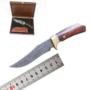 Couteau Bowie à lame fixe en acier Damas de qualité industrielle OEM, manche en aluminium, étui Pancake, pour la chasse et le camping - Product Image 4