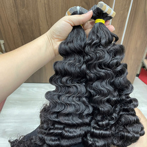 Extensions de cheveux naturels vietnamiens bruts à bandes adhésives invisibles, doux et naturels, cheveux vierges birmans bouclés - Product Image 5