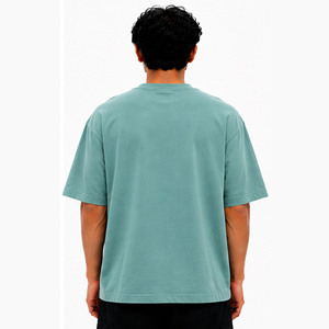 Camiseta de Algodón Teal Extra Grande para Hombre, Marca Privada, Manga Corta, Cuello Redondo, Estilo Casual, con Logotipo Estampado en la Parte Delantera, Tejido Jersey Transpirable - Product Image 3