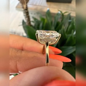 Anillo de Diamante Cultivado en Laboratorio con Corte Radiante de Lujo TAURUS JEWELS, Oro de 9K/14K/18K para Mujer, Certificado IGI, para Compromiso/Boda/Aniversario - Product Image 6