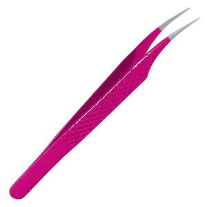 Pince à épiler courbée en acier inoxydable de haute précision, à faible MOQ, pointe lisse, couleur rose, emballage personnalisé, volume personnalisable - Product Image 6