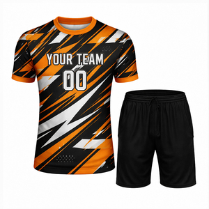 เสื้อและกางเกงขาสั้นผู้ชายไซส์ใหญ่ พิมพ์ลายแบบซับลิเมชั่น ระบายอากาศได้ดี สำหรับเล่นกีฬา - Product Image 1