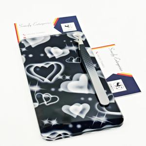 ตัวต่อขนตาคริลิคดีไซน์รูปหัวใจพิมพ์ลายโลโก้ที่ทันสมัยเป็นมิตรกับสิ่งแวดล้อม - Product Image 1