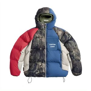 2026 Men's Cotton Bubble <b>Winter</b> Custom Zipper Puffer Hooded Windproof Waterproof Camouflage Streetwear Jacket <b>Coats</b> RYBIC SPORTS - Product Image 2