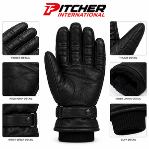 Guantes de Invierno de Cuero Unisex Personalizados, Forrados y Cálidos, para Marcas de Moda, MOQ Bajo, Marca Privada - Product Image 6