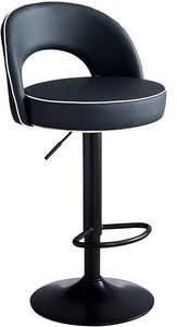 Modern Nordic Black Adjustable Bar <b>Stool</b> for Home Bar Simple Black Finish Counter Height Bar Chair - Product Image 3
