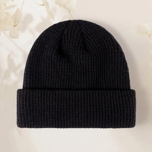 Unisex Acrylic Ribbed <b>Knit</b> Cuffed Beanie Warm Folded Brim Outdoor Cap <b>For</b> <b>Men</b> Wholesale OEM Custom Logo Winter <b>Hat</b> <b>For</b> Women - Product Image 6
