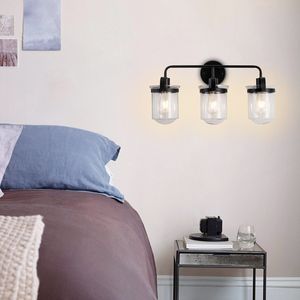 Applique da Interno Moderna a 3 Luci con Paralume in Vetro Trasparente per Bagno, Soggiorno, Camera da Letto, Cucina - Product Image 4