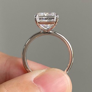 Radiant Cut 2.00 CT Lab Grown Diamond E/VVS2 IGI Certified <b>Solitaire</b> Engagement <b>Ring</b> 925 Sterling <b>Silver</b> Prong Set for Women - Product Image 5