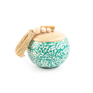 High Quality Eggshell Inlay Decorative Bamboo Storage <b>Boxes</b> Round Pot with Lid for Dried Food, <b>Sweets</b> from Vietnam - Product Image 4