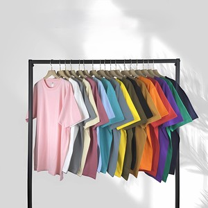 Bangladesh China Factory price 250g Heavyweight Crew Neck <b>T</b>-Shirt for Men Pure Cotton Solid Color Short Sleeve <b>T</b>-Shirt - Product Image 1