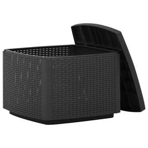 Table de jardin carrée en plastique gris léger, mobilier d'extérieur - Product Image 4