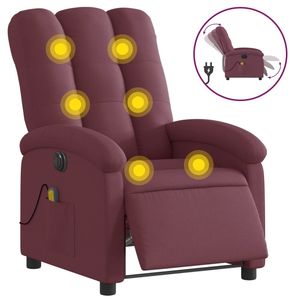 <b>Purple</b> Fabric Electric Massage <b>Recliner</b> Chair - Product Image 2