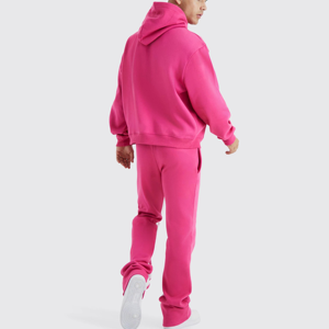 Ensemble de survêtement personnalisé en molleton 100% coton, épais, de haute qualité, à motif uni, avec sweat-shirt à capuche décontracté et pantalon de survêtement, faible MOQ - Product Image 5