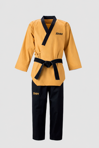 Conjunto Profesional de Taekwondo Gi con Cuello Cruzado, Ligero y Duradero, Dobok de Entrenamiento con Logotipo Frontal y Pantalones Cortos para Hombre y Mujer - Product Image 3