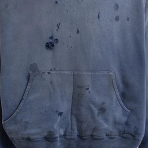 Sweat à capuche homme personnalisé, vintage, effet vieilli, finition peinture, hiver, écologique, en coton épais French Terry, coupe oversize, motif écossais sur le devant, délavé à l'acide - Product Image 4