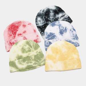 Conjunto de Gorro, Bufanda y Guantes de Punto con Pompones Unisex, Personalizados con Tinte Tie-Dye, para Invierno, Venta al Por Mayor, Gorros de Punto Más Vendidos - Product Image 5