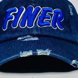 หมวกเบสบอลยีนส์สีน้ำเงินเข้ม Zeta Phi Beta รุ่น Finer แต่งลายปักสีน้ำเงิน พร้อมสายปรับได้ สไตล์ลำลอง แฟชั่น - Product Image 5