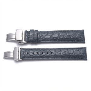 Bracelet de montre en cuir véritable de luxe Hiend Industries, fermoir papillon réglable 16-24 mm, bracelet de remplacement pour montres intelligentes HI-1164 - Product Image 2