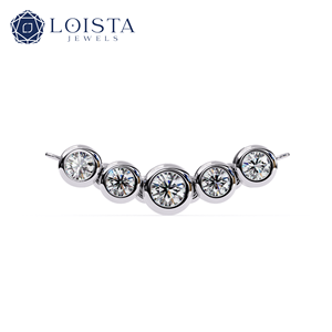 Wholesale Jewelry <b>Pendant</b> Necklace Moissanite 6.5mm Diamond Round Brilliant Cut <b>Solid</b> White <b>Gold</b> Vintage Women Chain Necklace - Product Image 3