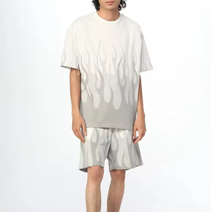 Oem Service Men's Twin <b>Sets</b> Anti Bacterial Quick Dry Breathable Summer Wear Solid Color Pattern Men's Casual T Shirt Shorts <b>Set</b> - Product Image 5