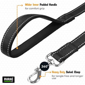 Double Handle Reflective <b>Dog</b> <b>Leash</b> OEM ODM Custom Logo Heavy Duty Nylon Pet Walking <b>Leash</b> Direct Manufacturer - Product Image 2