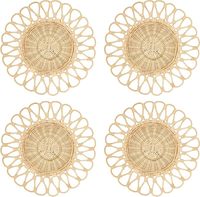 Set de table en rotin tressé naturel, résistant à la chaleur, écologique, style bohème rustique, personnalisable, fournisseur en gros