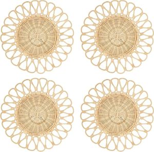 Set de table en rotin tressé naturel, résistant à la chaleur, écologique, style bohème rustique, personnalisable, fournisseur en gros - Product Image 1